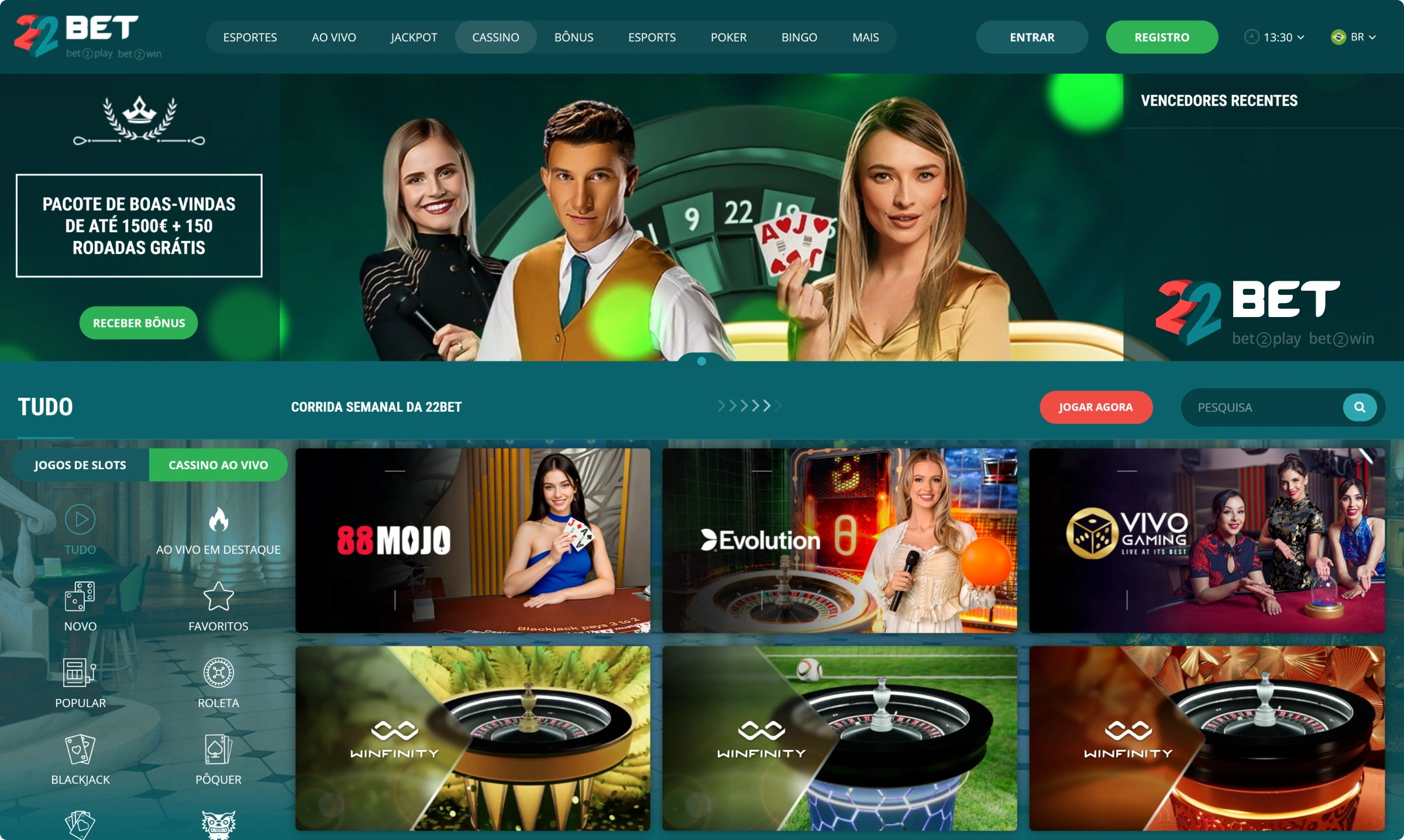 22Bet Jogos ao Vivo